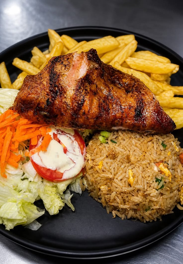 Shoulder with Rice and Fries 