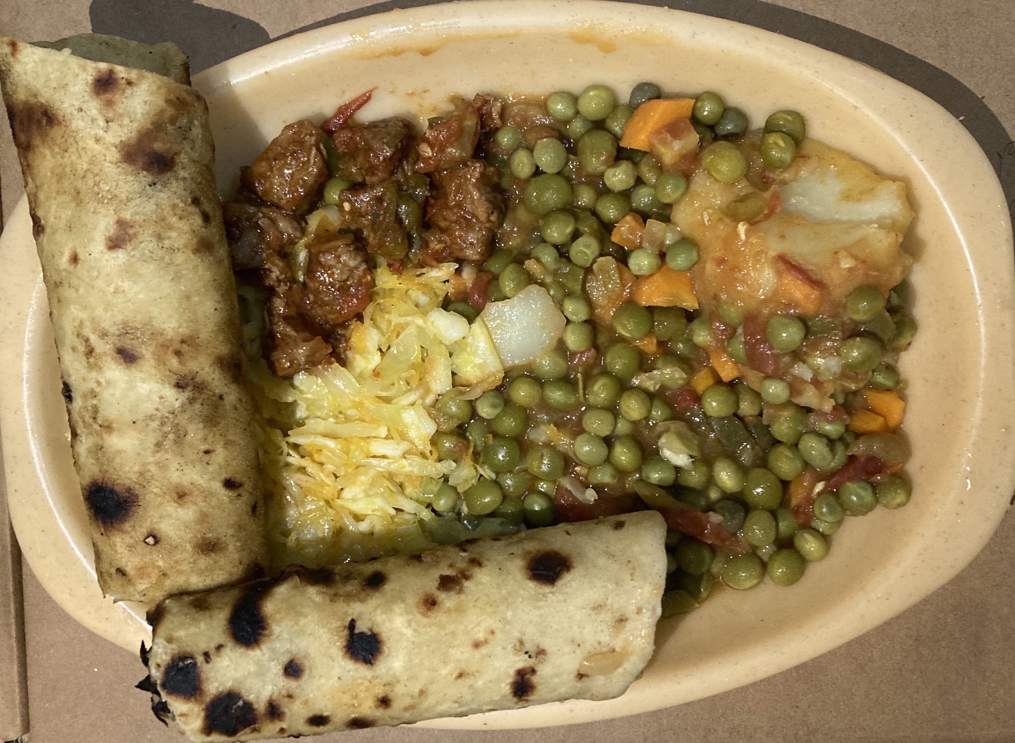 Chapati and peas