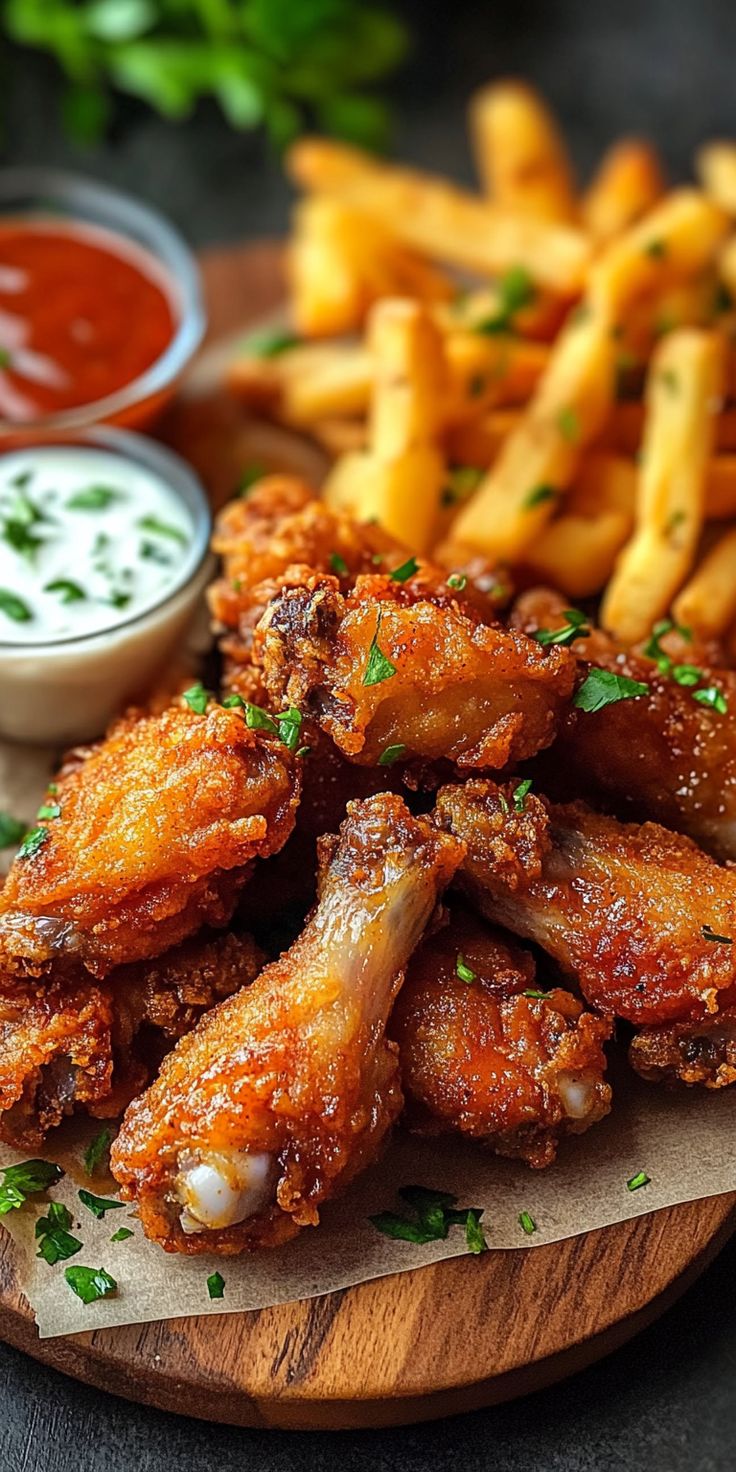 8 Cripys Wings + Fries