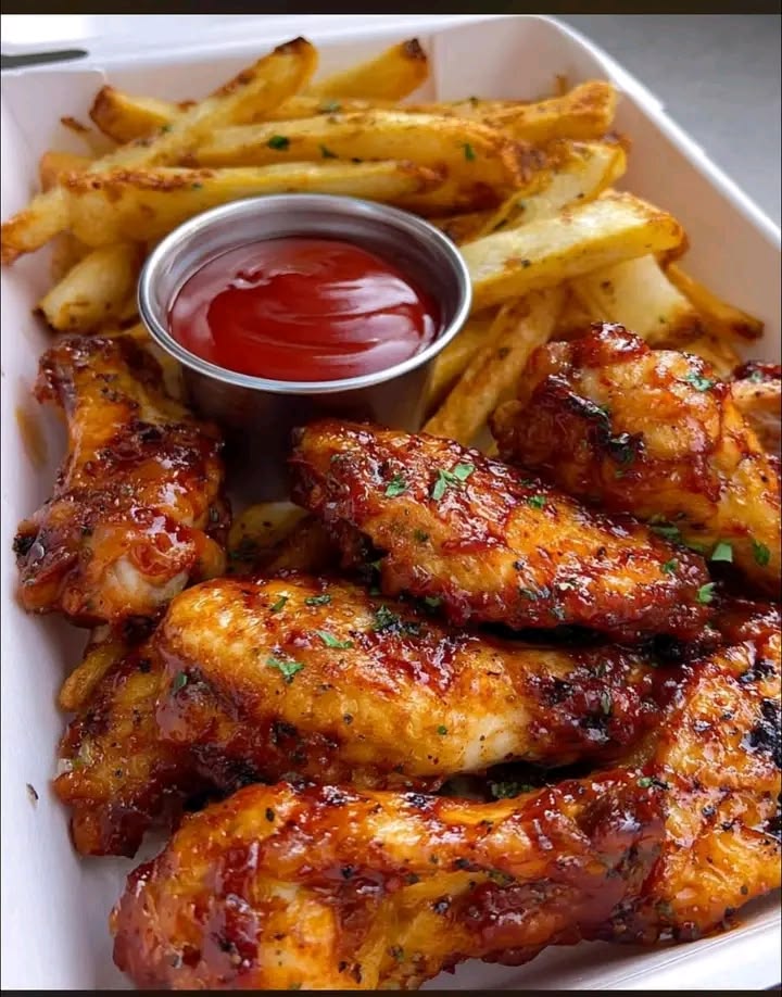 8 BBQ Wings + Fries