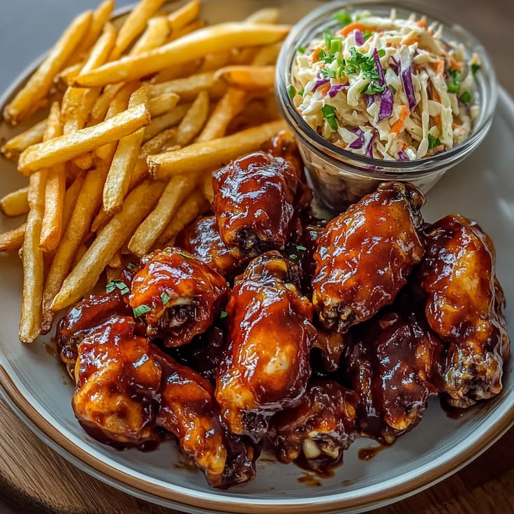 8 Sticky Wings + Fries