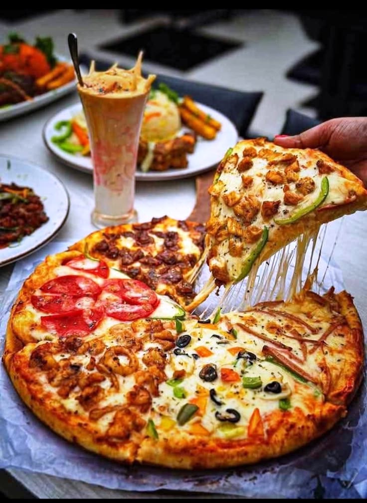 Mega Pizza Served With Soda and Chips